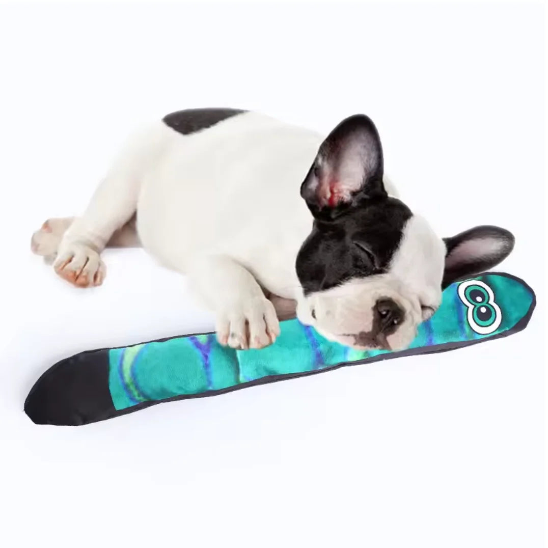 Tough Plush Snake Dog Toy – Long-Eyed Design with Squeaker