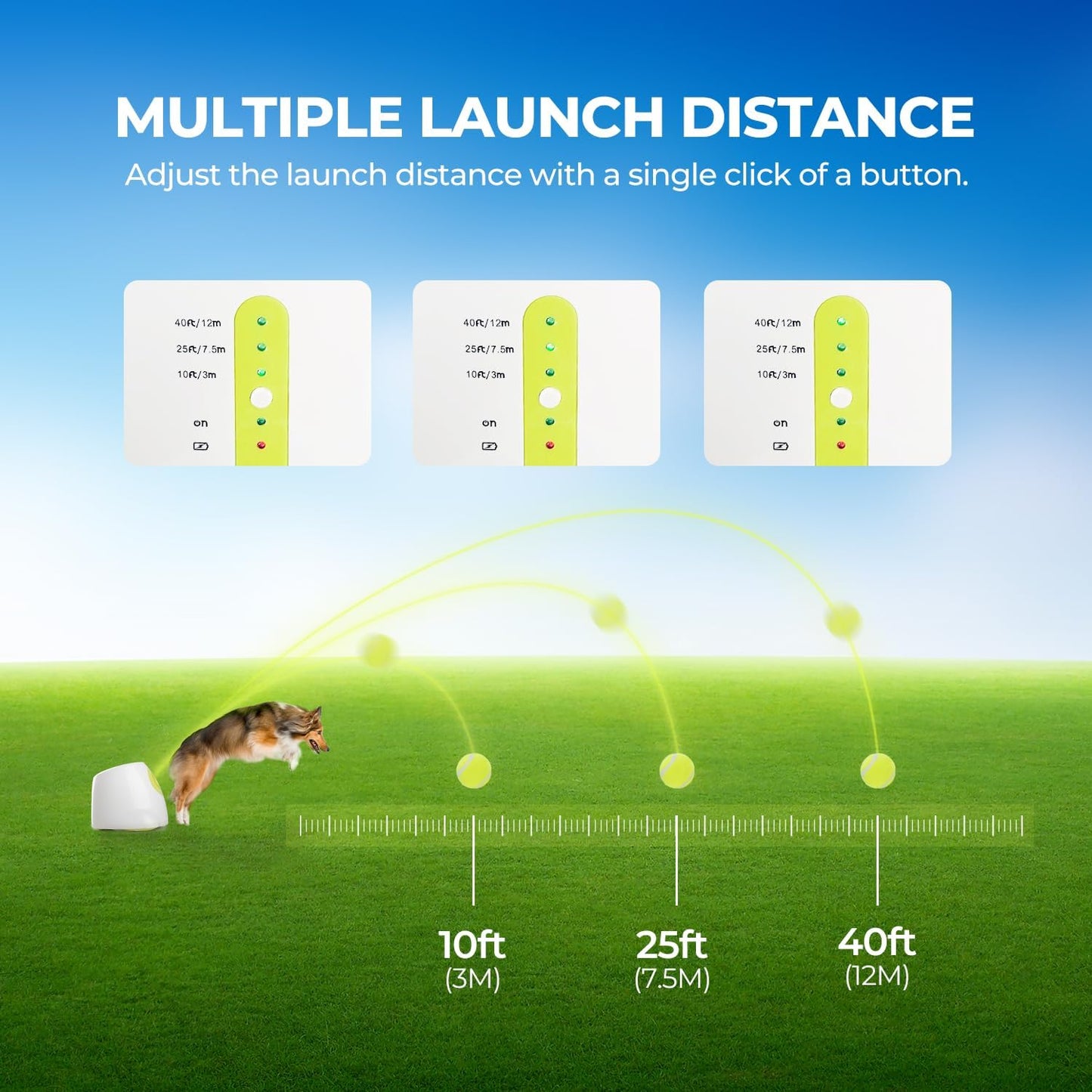 Interactive Automatic Tennis Ball Launcher for Dogs – Rechargeable Fetch Toy with 3 Balls Included (MAX)