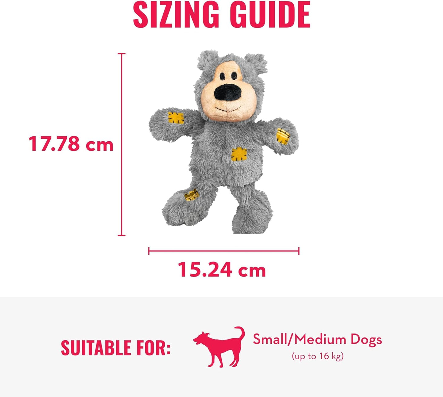 Bear Plush Dog Toy – Small/Medium
