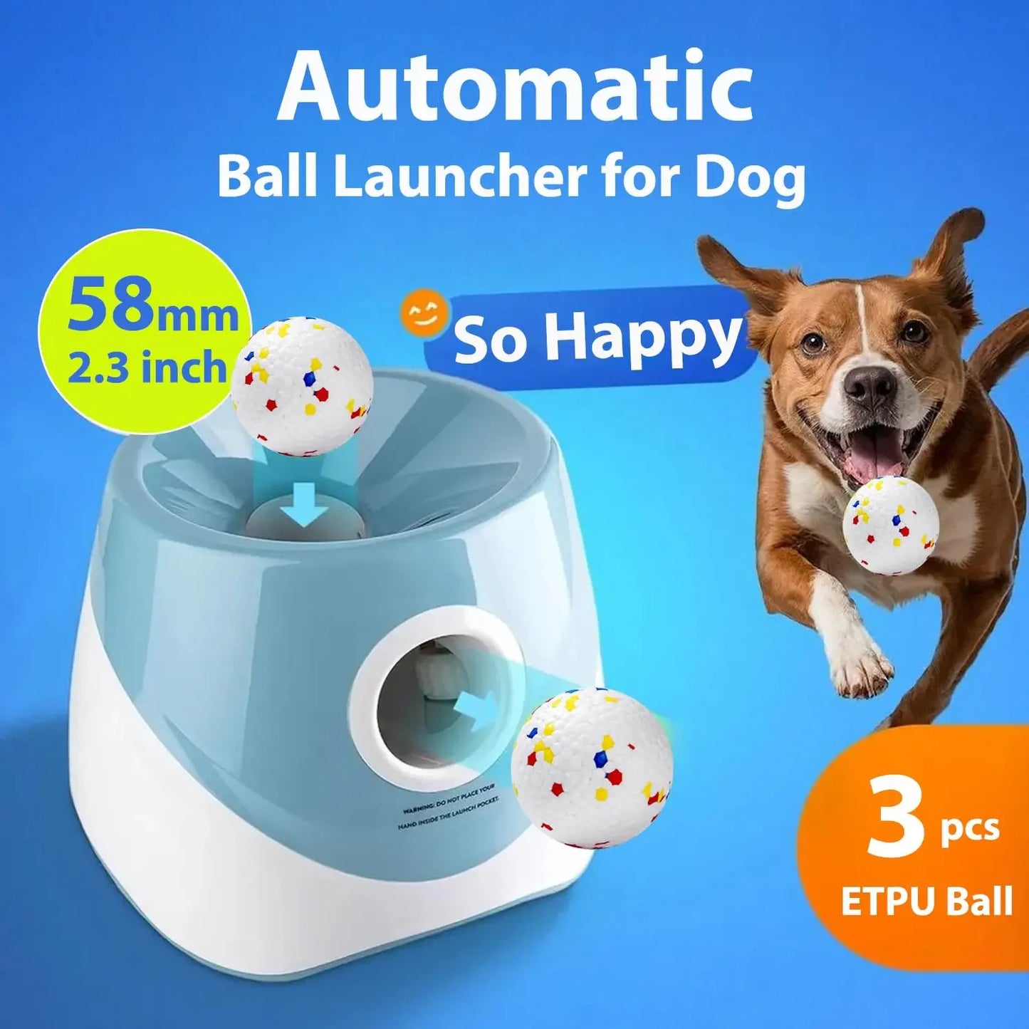 Automatic Tennis Ball Launcher for Dogs – Interactive Fetch Toy with Rechargeable Catapult Mechanism for Fun Playtime