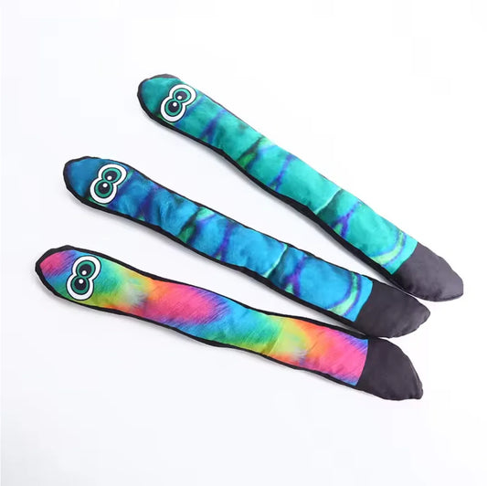 Tough Plush Snake Dog Toy – Long-Eyed Design with Squeaker