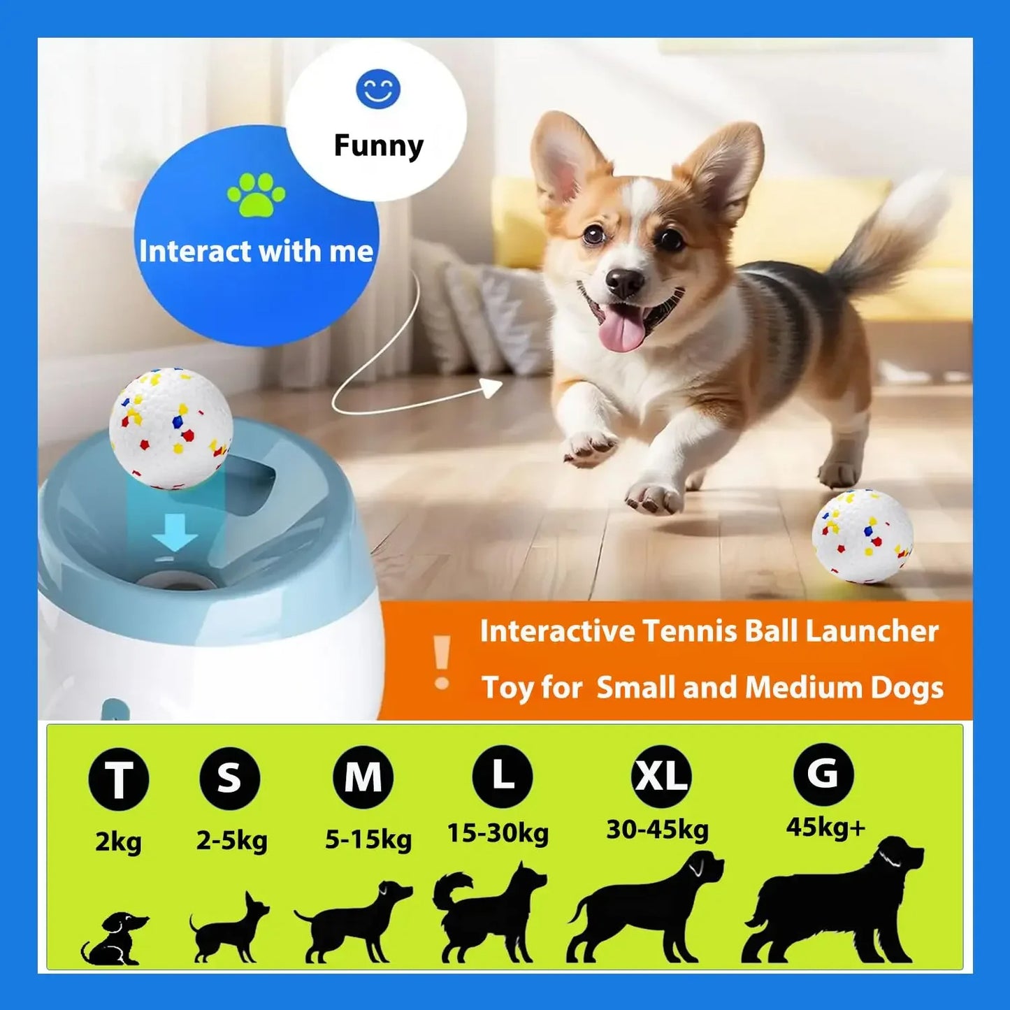Automatic Tennis Ball Launcher for Dogs – Interactive Fetch Toy with Rechargeable Catapult Mechanism for Fun Playtime