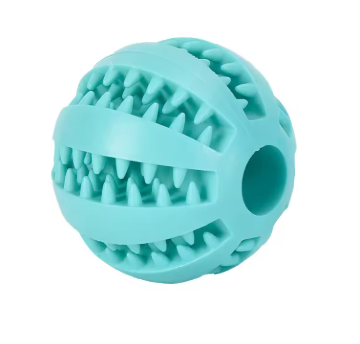 Interactive Rubber Dog Ball Toy – Chew Toy for Puppies, Pet Tooth Cleaning Ball, Silicone Feeder Ball for Cats and Dogs, Food and Treat Dispensing Toy