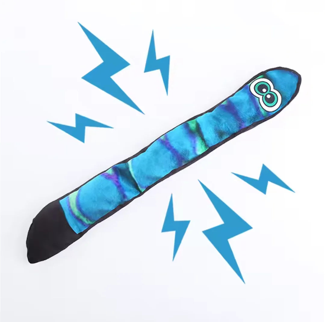 Tough Plush Snake Dog Toy – Long-Eyed Design with Squeaker