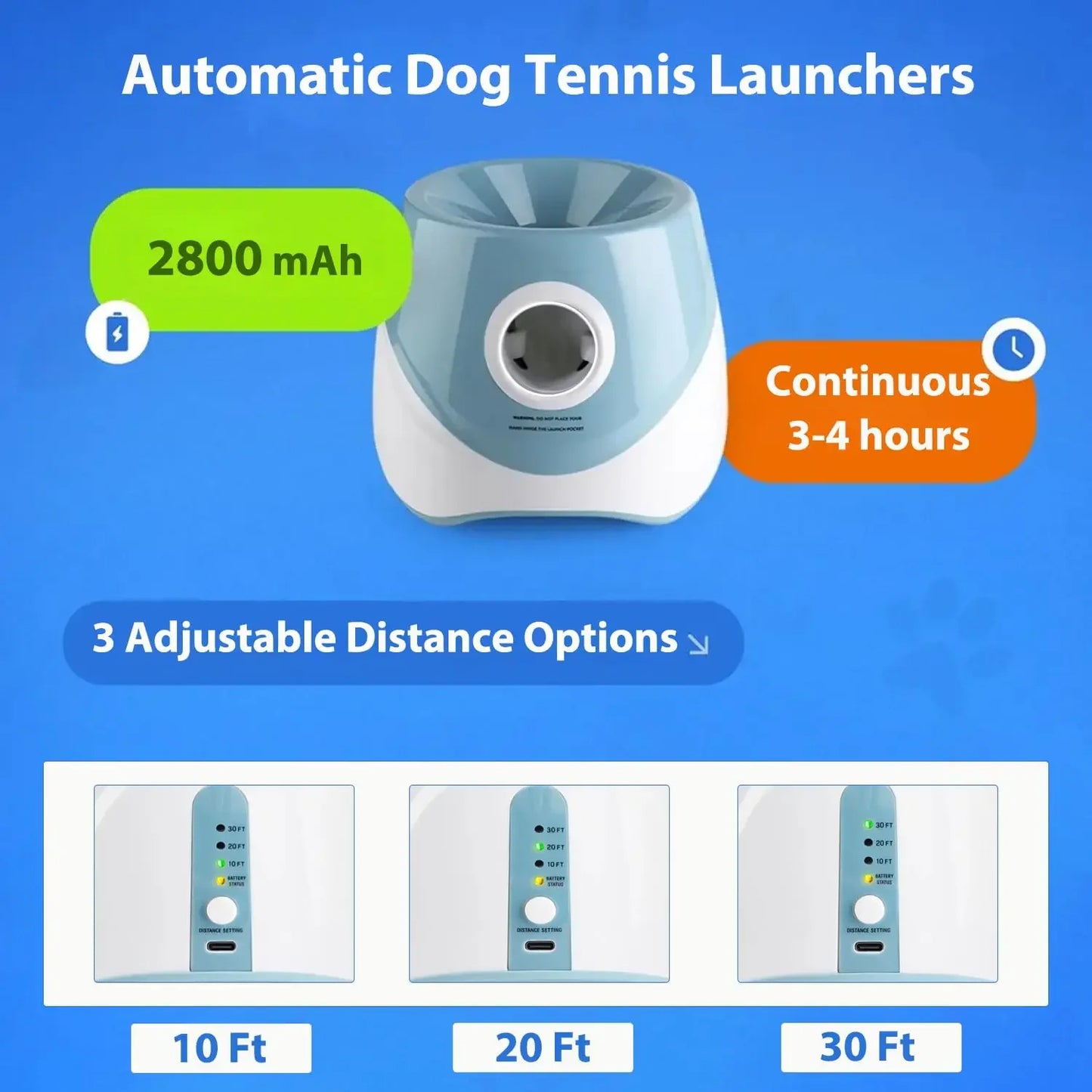 Automatic Tennis Ball Launcher for Dogs – Interactive Fetch Toy with Rechargeable Catapult Mechanism for Fun Playtime