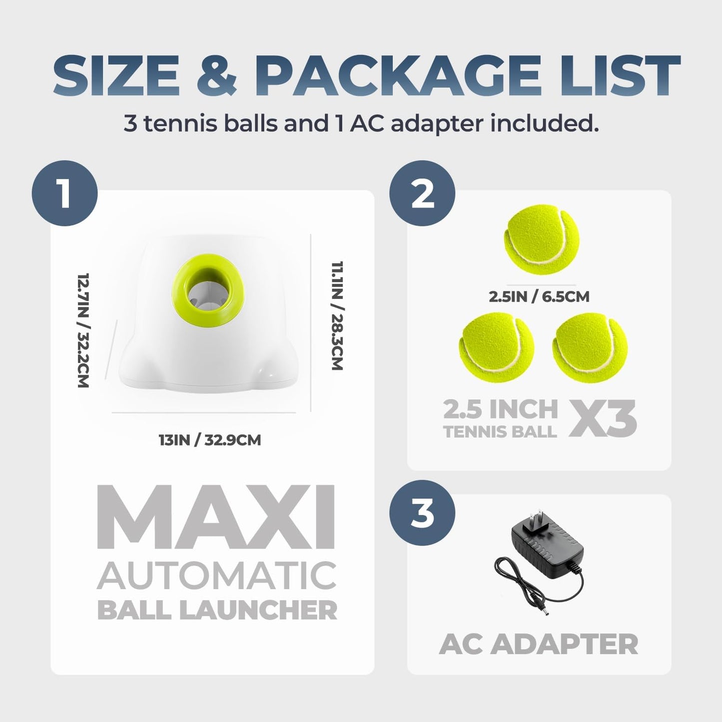 Interactive Automatic Tennis Ball Launcher for Dogs – Rechargeable Fetch Toy with 3 Balls Included (MAX)