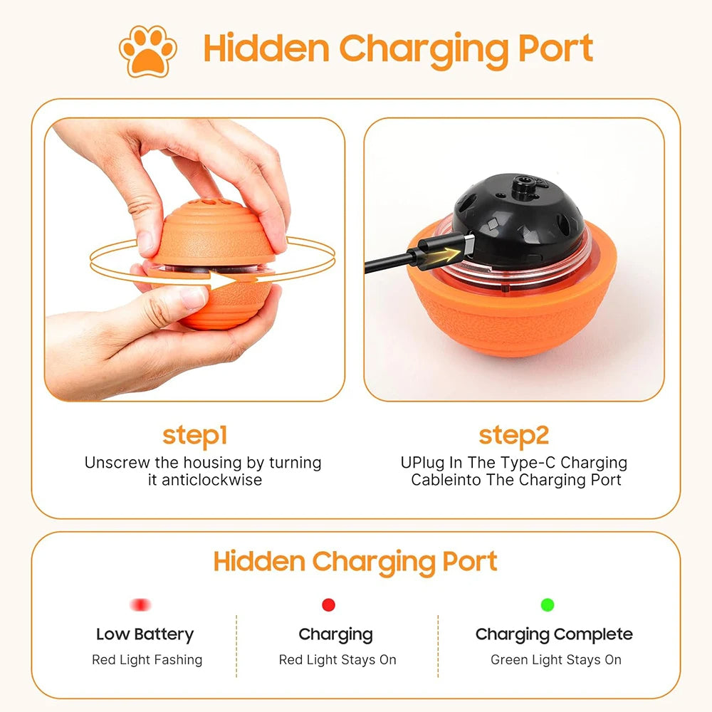 Interactive Light-Up Dog Ball – Automatic Rolling & Bouncing Toy for Puppies, Small, Medium & Large Dogs