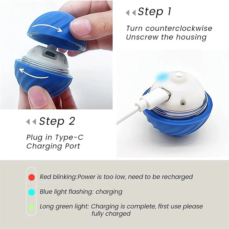 Electronic Interactive Dog Toy Ball – USB Rechargeable Automatic Moving & Bouncing Ball for Puppies and Cats, Fun Pet Toy, Perfect Birthday Gift
