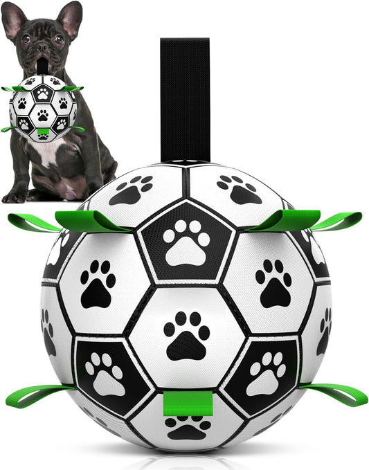 Durable Dog Football Toy with Grab Tabs, Water-Friendly Ball for Small to Medium Breeds, Ideal for Indoor and Outdoor Play