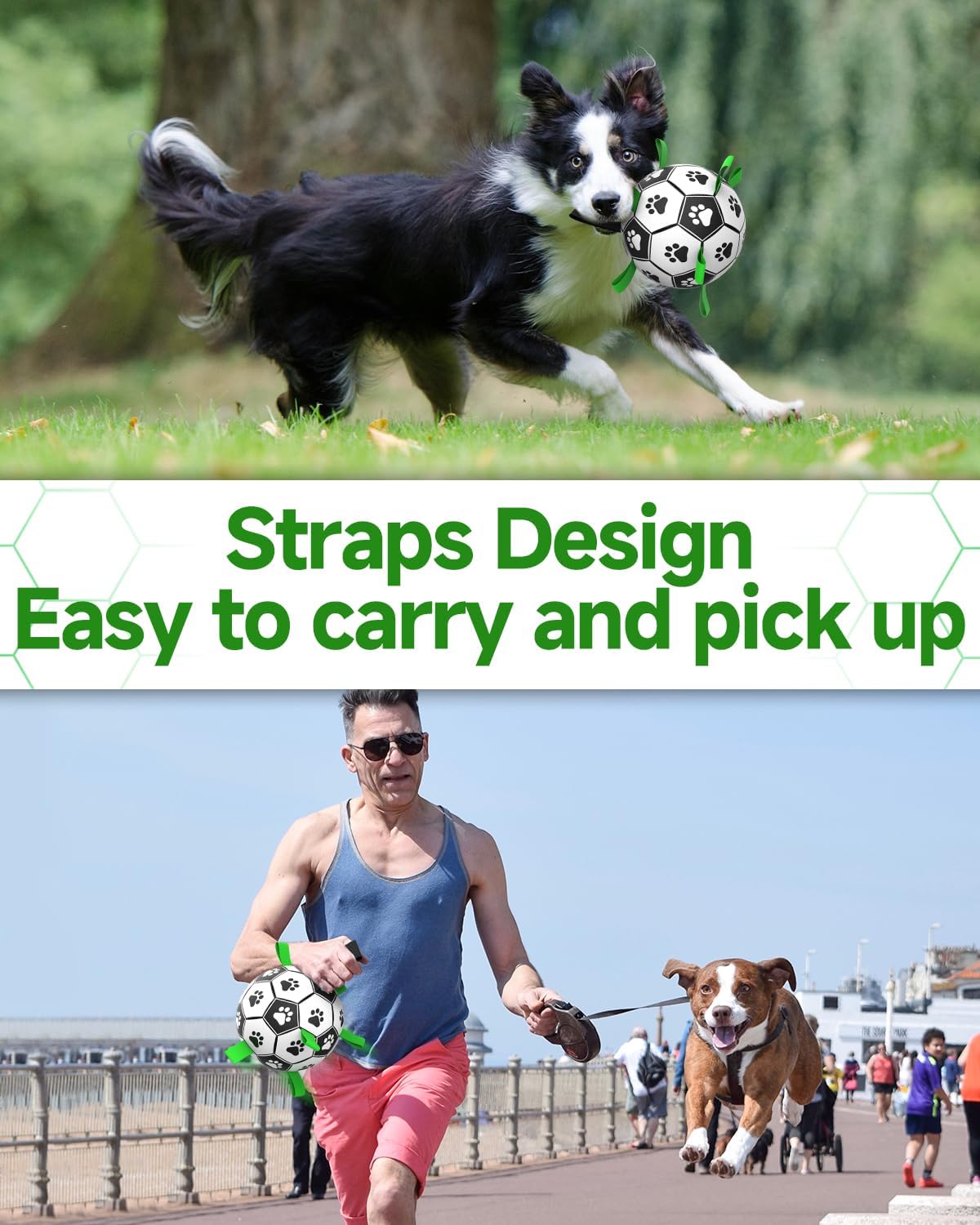 Durable Dog Football Toy with Grab Tabs, Water-Friendly Ball for Small to Medium Breeds, Ideal for Indoor and Outdoor Play