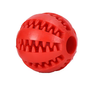 Interactive Rubber Dog Ball Toy – Chew Toy for Puppies, Pet Tooth Cleaning Ball, Silicone Feeder Ball for Cats and Dogs, Food and Treat Dispensing Toy