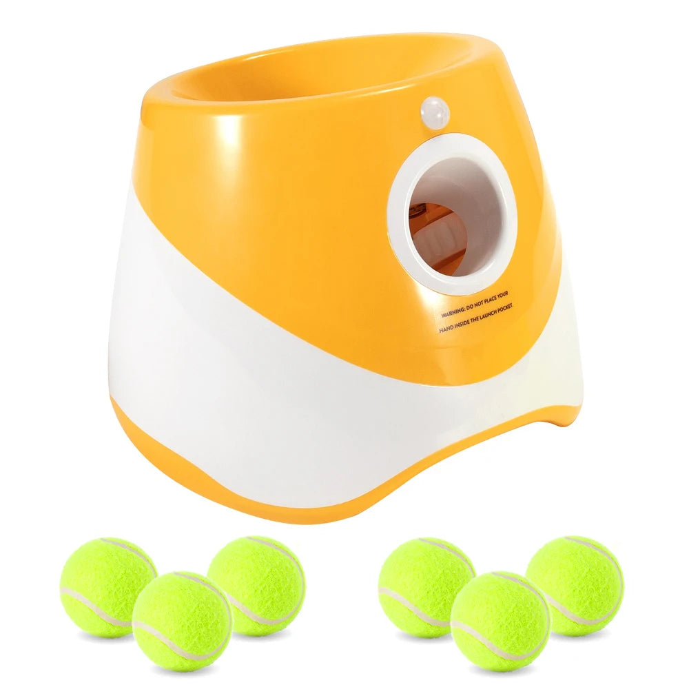 Automatic Tennis Ball Launcher for Dogs – Interactive Fetch Toy with Rechargeable Catapult Mechanism for Fun Playtime