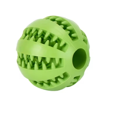 Interactive Rubber Dog Ball Toy – Chew Toy for Puppies, Pet Tooth Cleaning Ball, Silicone Feeder Ball for Cats and Dogs, Food and Treat Dispensing Toy